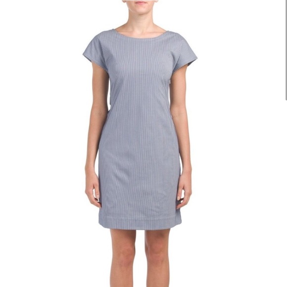 THEORY Seersucker Blue & White Short Sleeve Dress. Underlined. Size 8. Like 🆕 - Picture 12 of 12